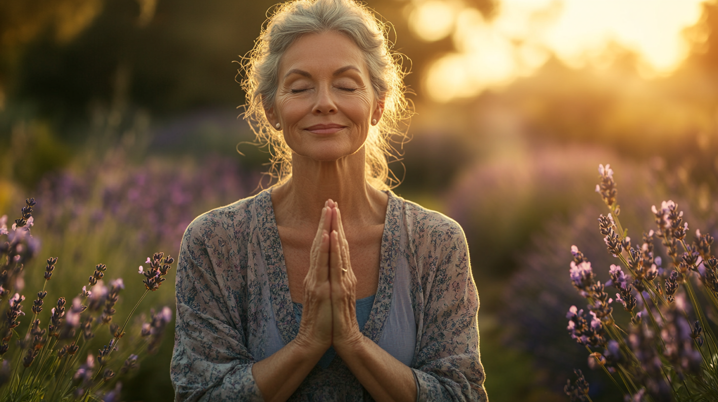 Група старших людей у медитації